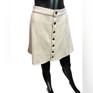 Chic Cream Button-Front Mini Skirt